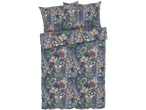 LIVARNO home Reversible Bedlinen with a floral pattern on a dark blue background.