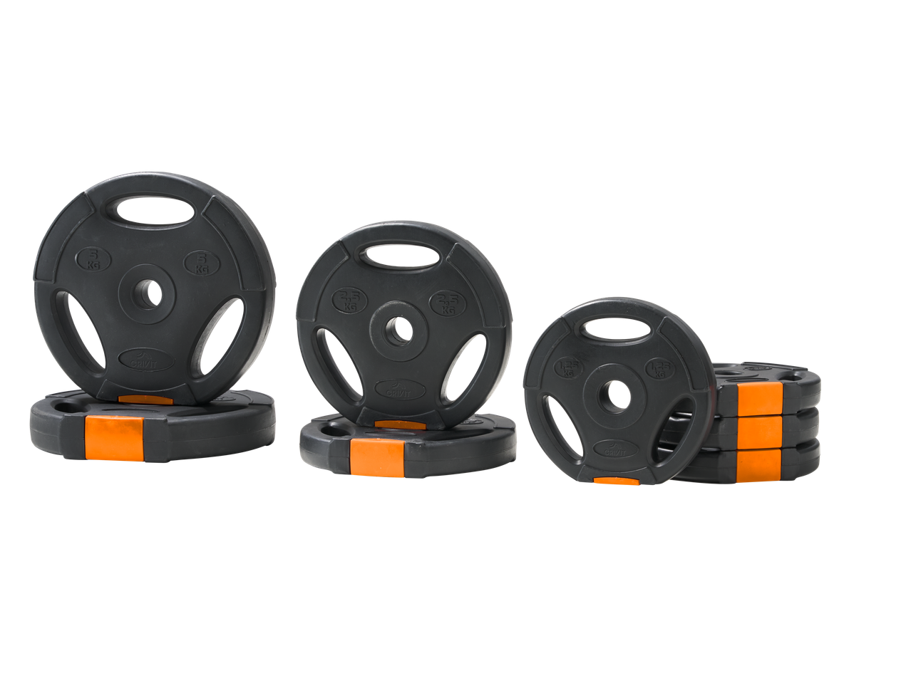 CRIVIT raskuste komplekt, 20 kg, 5 kg, 2,5 kg ja 1,25 kg ketastega.