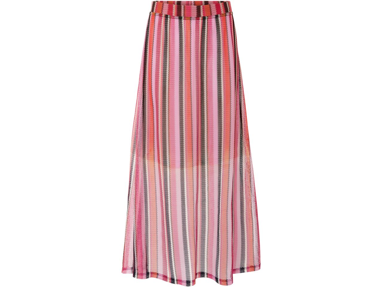 A pink and orange striped maxi skirt.