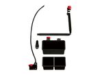 Fishing rod holder with two storage boxes and a flexible light