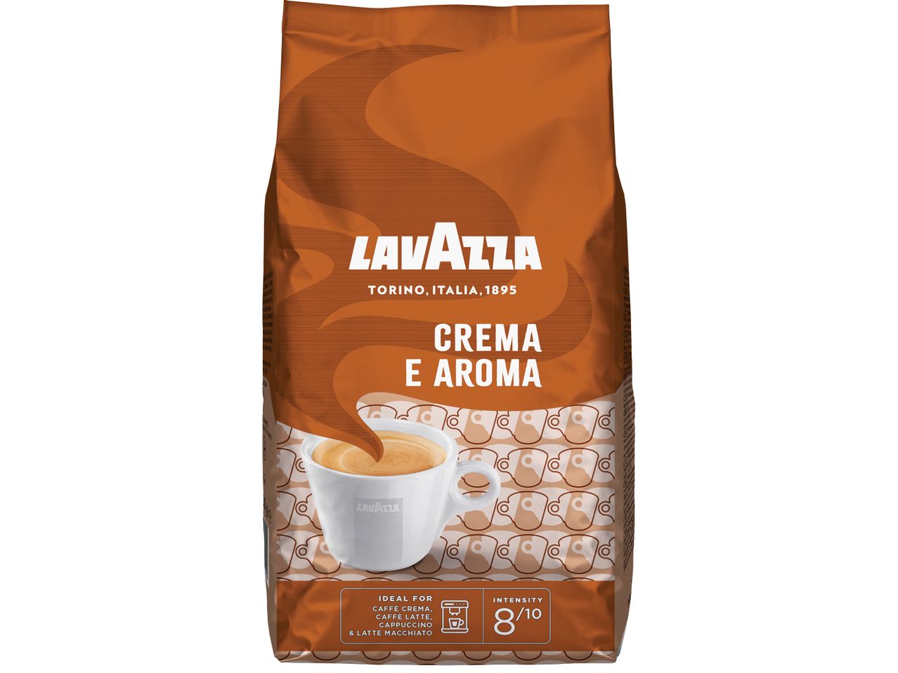 Пакет кафе Lavazza Crema e Aroma, идеално за кафе крема, лате, капучино и лате макиато.