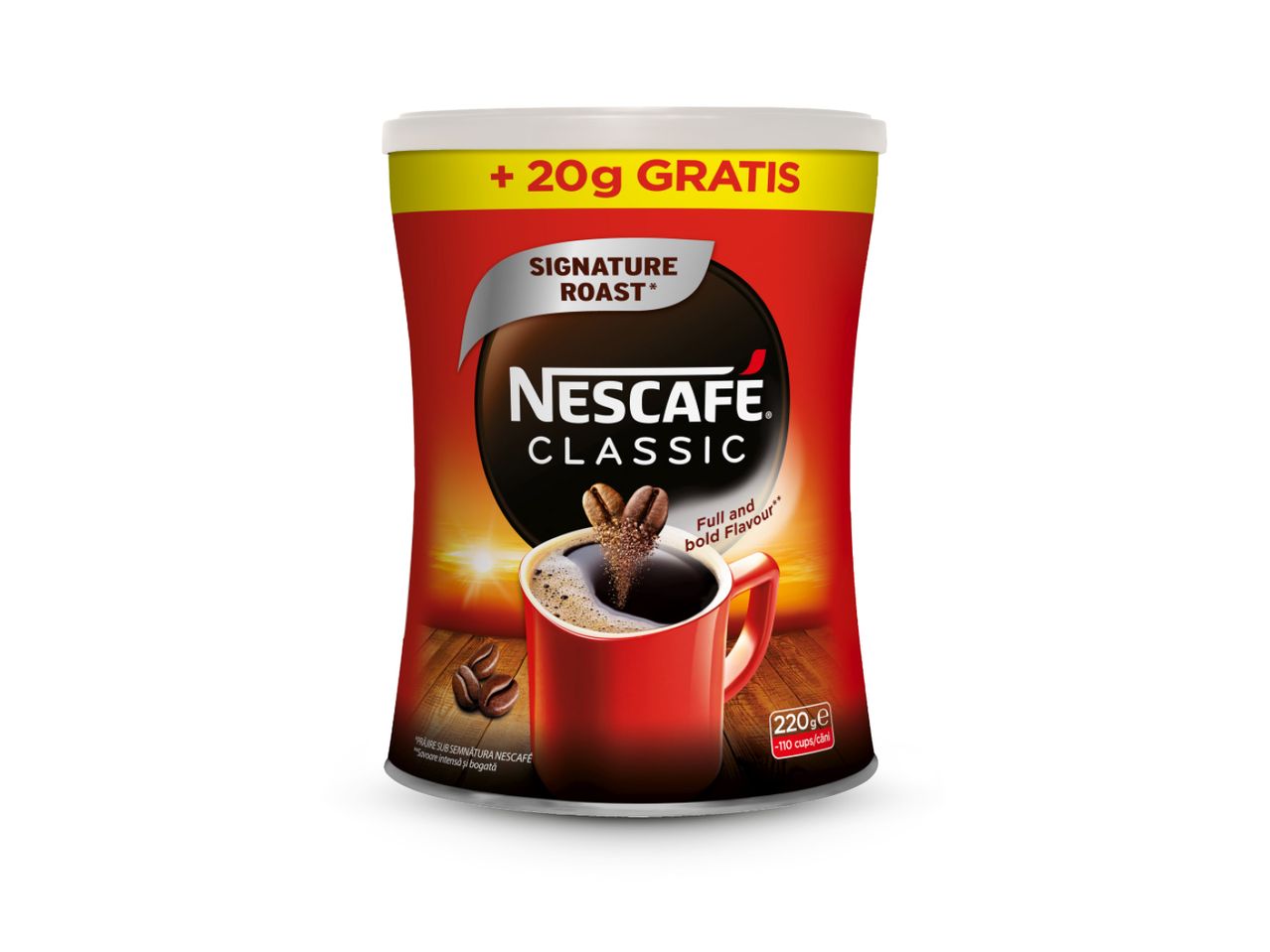 Nescafé Classic instant kava, 220g pakiranje s dodatnih 20g gratis.