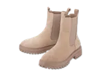 Beige Chelsea-Boots aus Wildleder mit dicker Sohle