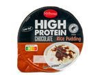 Milbona chocolade rijstpudding: hoog eiwitgehalte, laag vetgehalte.
