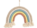 Arco-íris decorativo de macramé CRELANDO em cores pastel para trabalhos manuais.