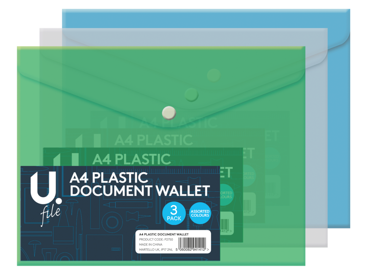 Go to full screen view: A4 Plastic Document Wallet - Image 1