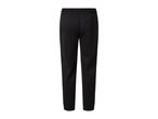 Black sweatpants with an elastic waistband and a back pocket.
