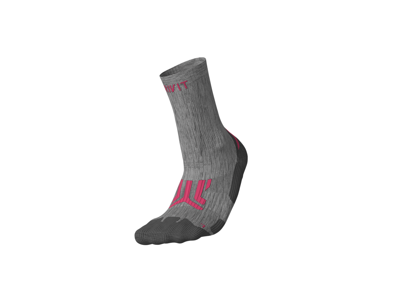 Pelēkas CRIVIT pārgājienu zeķes ar rozā akcentiem