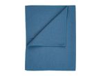 Folded blue microfiber cleaning cloth with a waffle texture