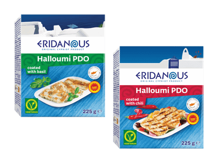 ERIDANOUS Fromage à griller halloumi au basilic/au piment