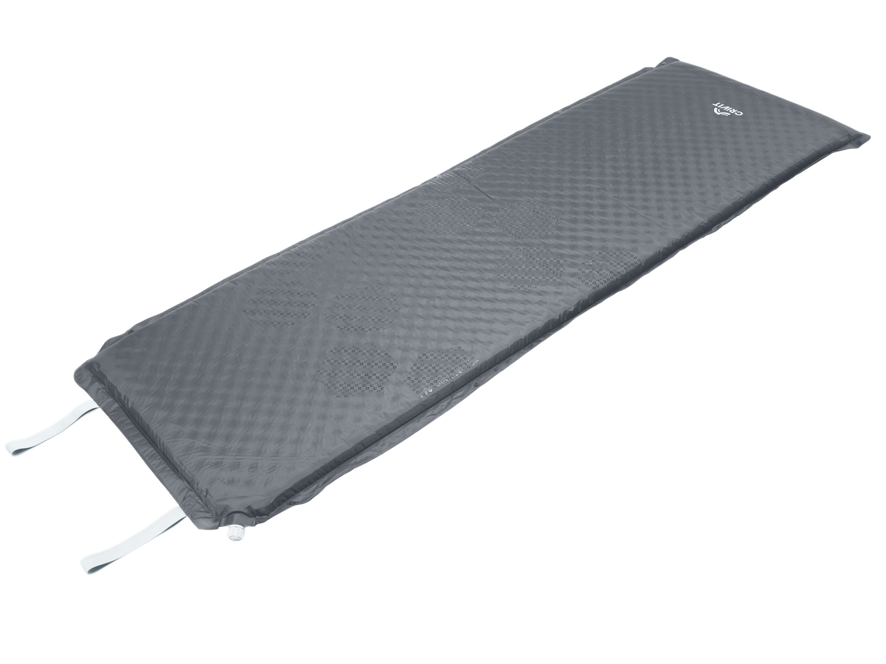 CRIVIT siva naduvana prostirka za kampovanje sa teksturiranim uzorkom.