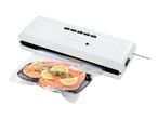 SilverCrest vacuum sealer with salmon fillets, lemon, and parsley in a vacuum bag