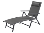 LIVARNO HOME aluminijumska ležaljka u sivoj boji sa jastukom za glavu.