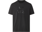 Crna muška majica kratkih rukava s reljefnim logotipom na prednjoj strani