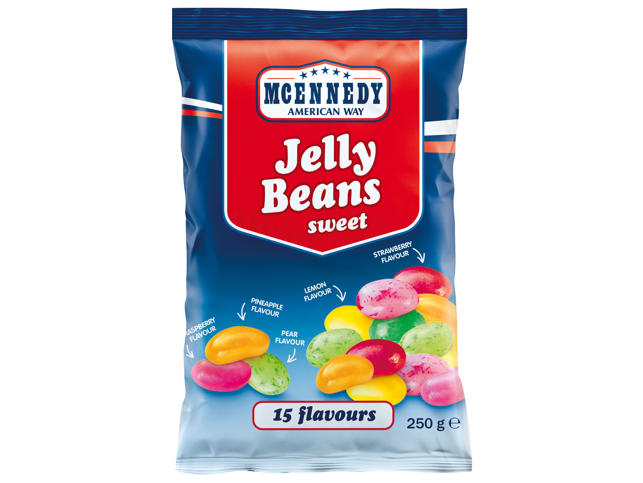 McNenndy Jelly Beans, doces, 15 sabores.