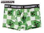 Green and white checkered boxer briefs with pixelated creeper faces and a logo waistband