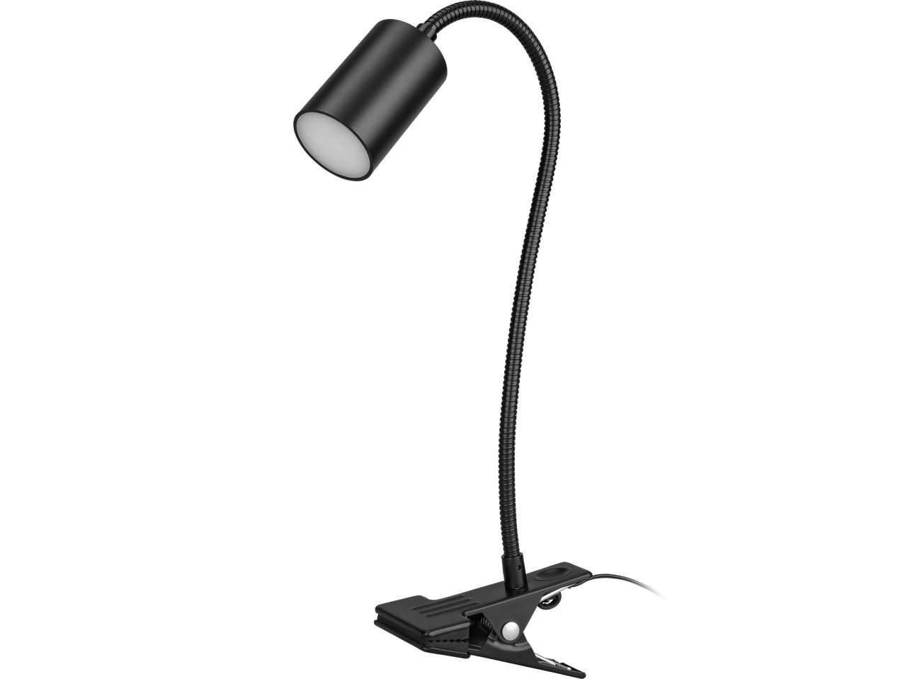 LIVARNO LED stona/štipaljka lampa sa fleksibilnim vratom i crnom završnom obradom.