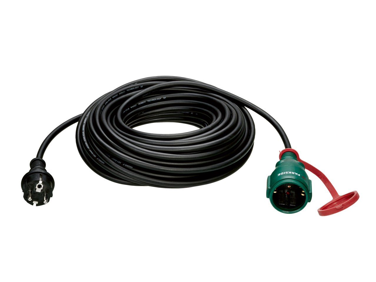 PARKSIDE® schwarzes Verlängerungskabel mit Stecker und Kupplung, H05RR-F 3G1.5mm².