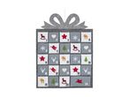 Grå filt julekalender med 24 lommer og julemotiver