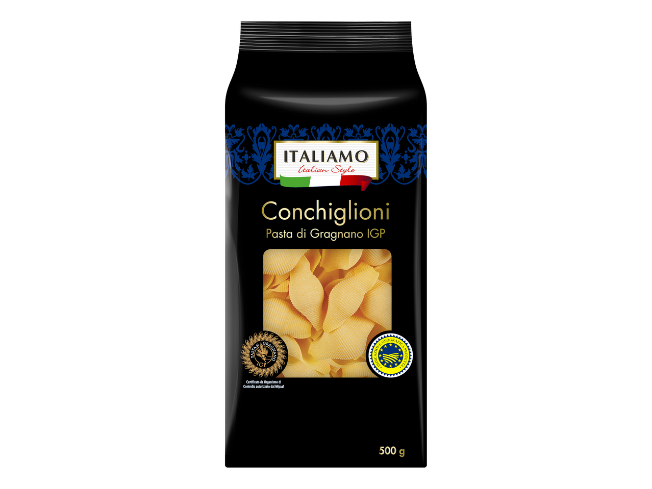 Paquet de pâtes conchiglioni de Gragnano IGP, 500 g.