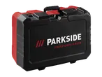 Black and red PARKSIDE PERFORMANCE toolbox for premium cordless circular saw.