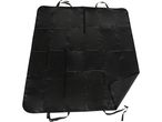 Black car back seat cover with straps and zipper.