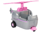 Véhicule jouet Pat' Patrouille, un hélicoptère gris et rose.