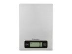 Stainless steel kitchen scale with a digital display showing '0 g' and 'Unit' and 'Tare' buttons.