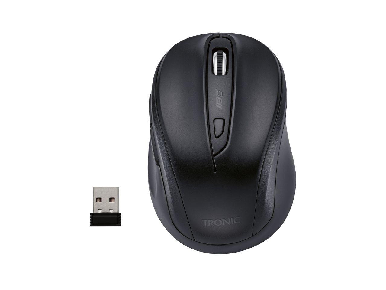 Безжична компютърна мишка с USB приемник, черна.