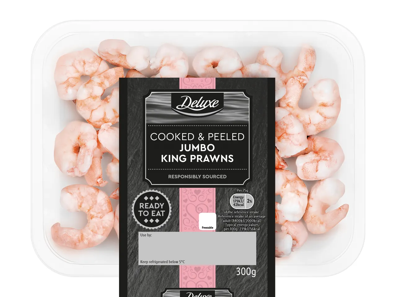 Deluxe Cooked and Peeled Jumbo King Prawns