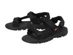 Pair of black men's sports sandals with adjustable straps and a rugged sole.