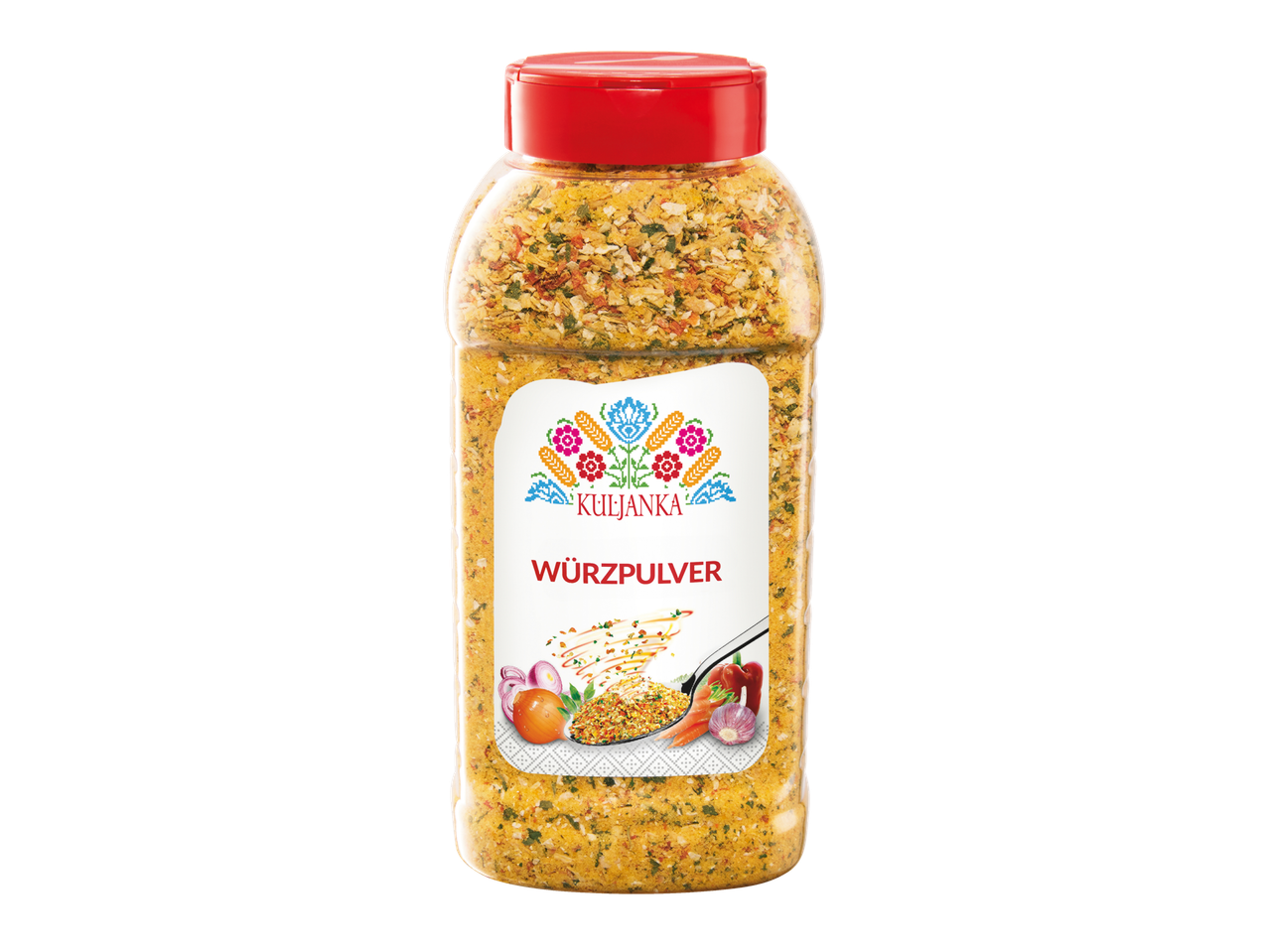 Kuljanka Würzpulver Gewürz, getrocknete Gemüsemischung im Glas.