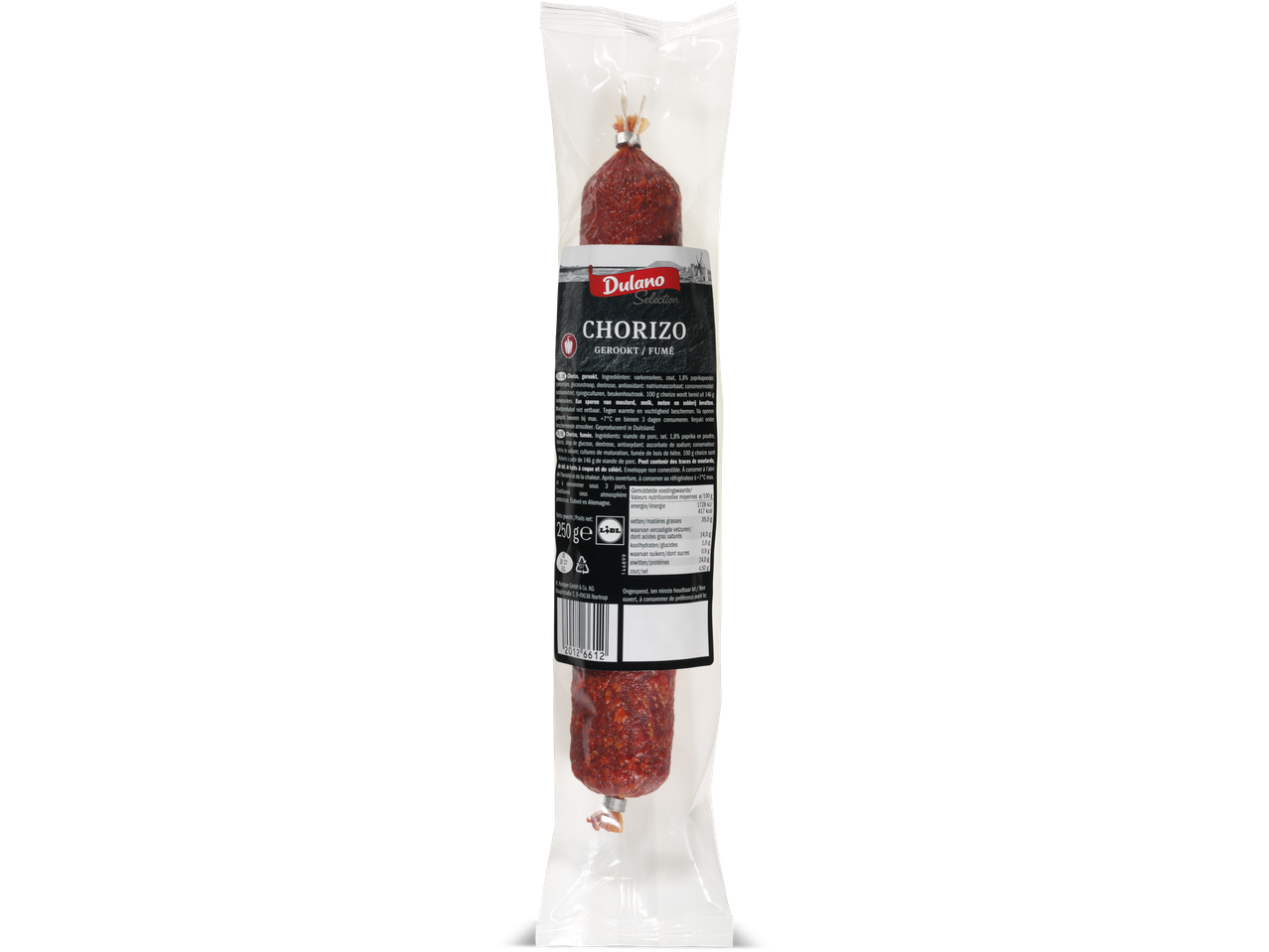 Dulano Selection Chorizo, gerookte worst.
