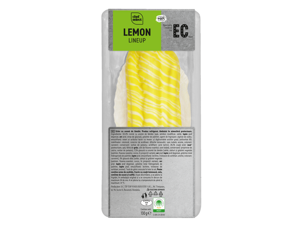Ecler cu aromă de lămâie Chef Select, ambalat în atmosferă protectoare.