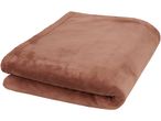 Folded brown fleece blanket
