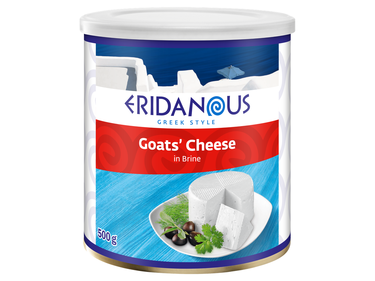 Eridanus grieķu kazas siers sālījumā.