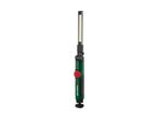 Green and black LED work light with a red adjustment knob and a magnetic base.
