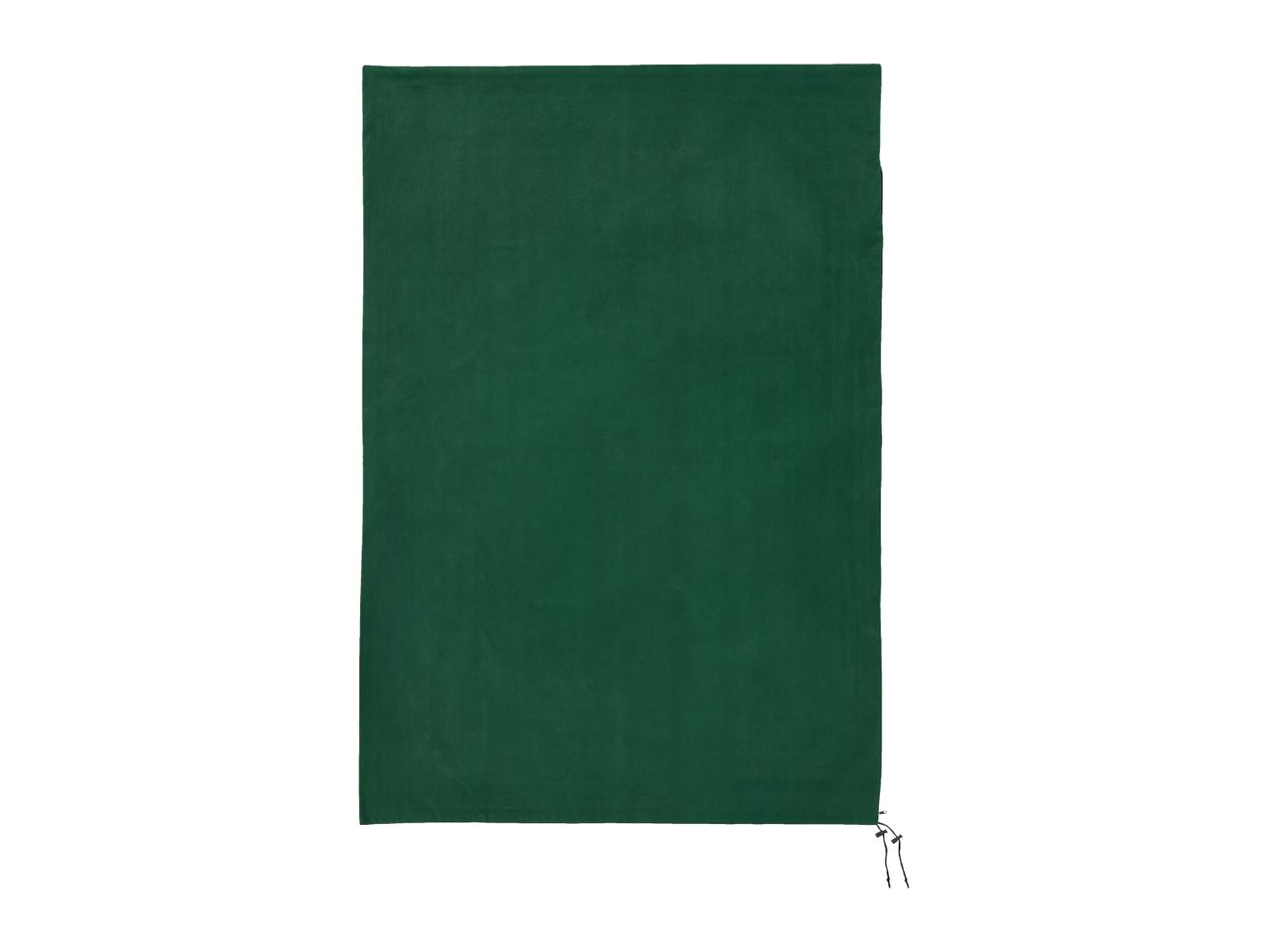 Dark green fleece sleeping bag liner with drawstring closure