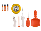 LIVARNO home Halloween Pumpkin Carving Set with batteries, flashlight, and tools.