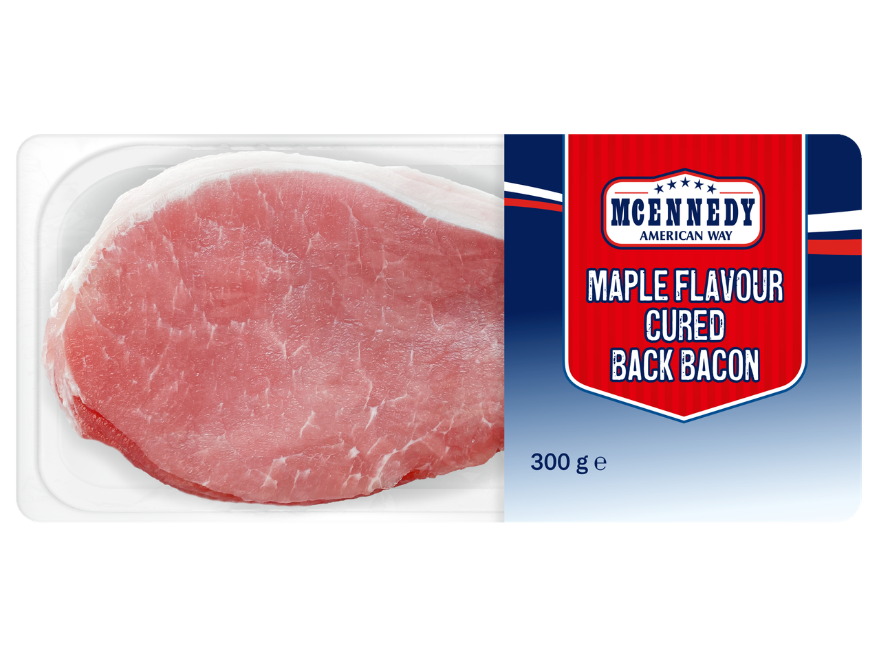 McNedy amerikietiški rūkyti klevų skonio kumpis (300g).