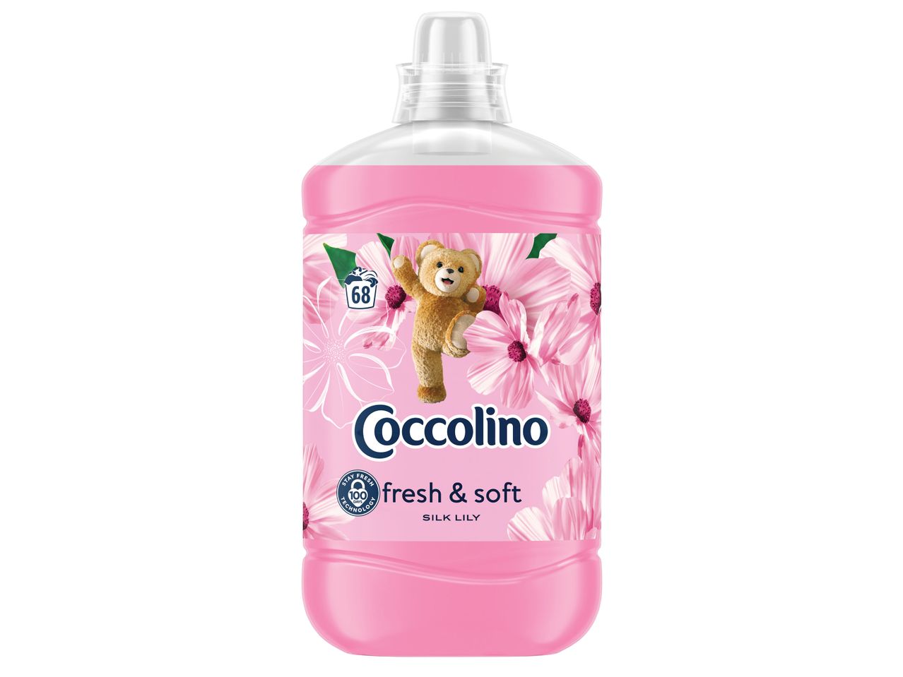Омекотител за пране Coccolino Silk Lily за ≈ 68 изпирания.
