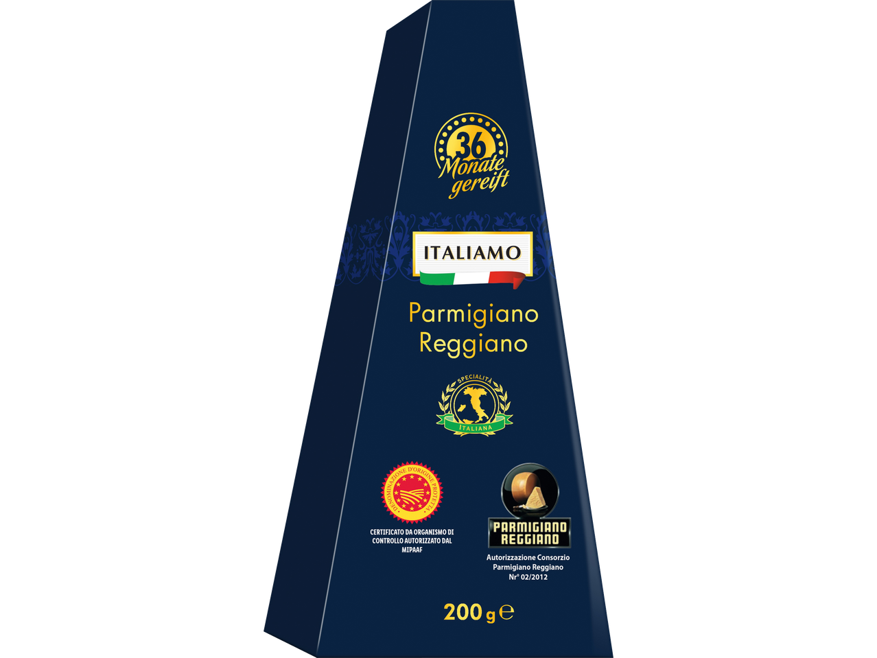 Italiensk Parmigiano Reggiano-ost, 200g.
