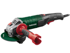 Ъглошлайф Parkside PWS 125 I8 в зелено и черно с червена дръжка и диск.