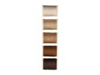 Five spools of sewing thread in shades of brown, arranged vertically on a white background.