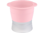 Foldable pink and white cup.