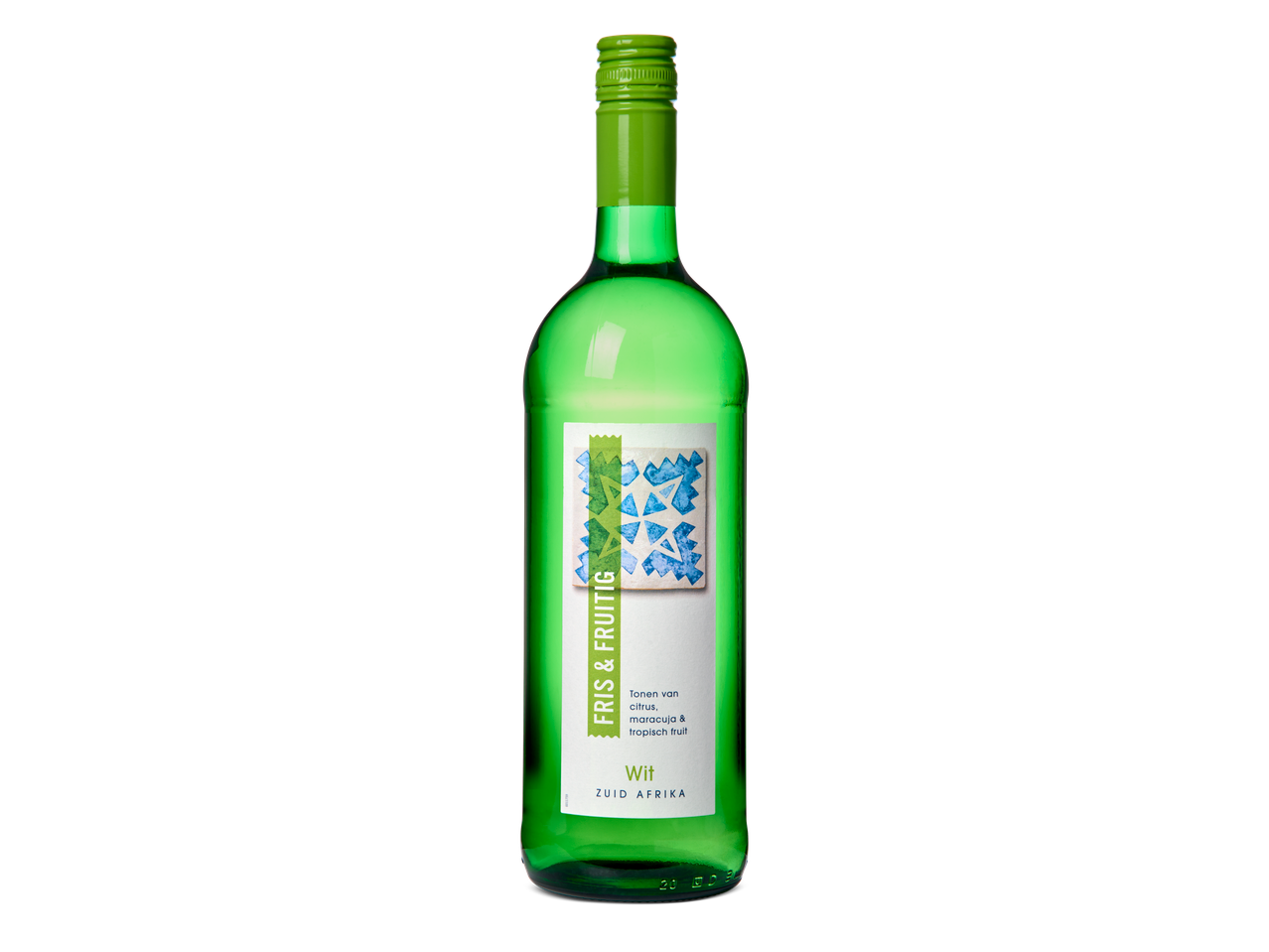 Fles Zuid-Afrikaanse Fris & Fruitig witte wijn.