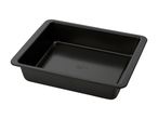 A black rectangular baking pan.