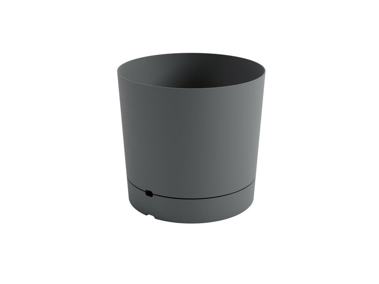 A gray plant pot.