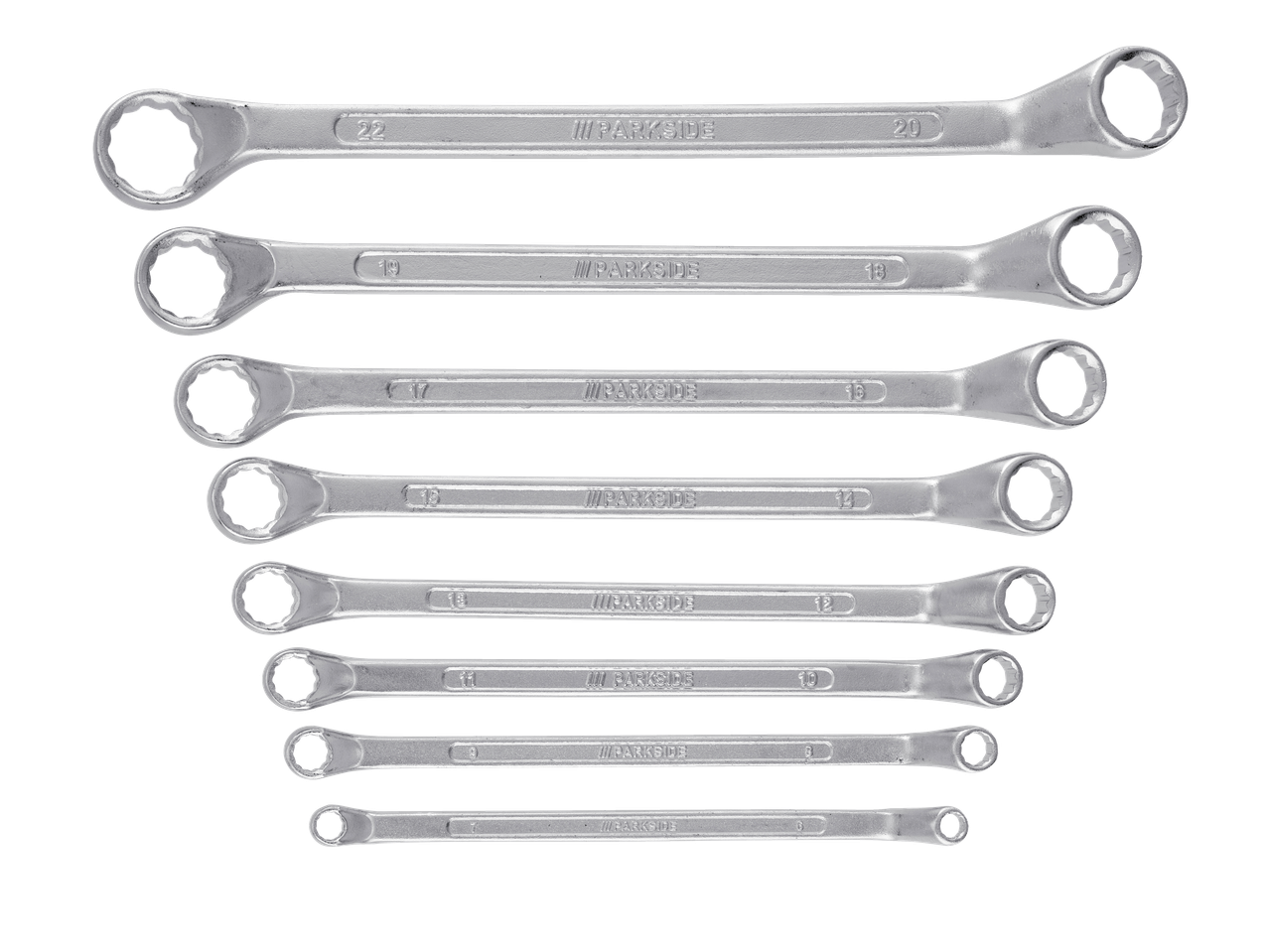 Σετ κλειδιών PARKSIDE με διάφορα μεγέθη από 6 έως 22.