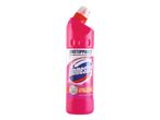 A pink bottle of Domestos Unstoppable Thick Bleach, Pink Power.